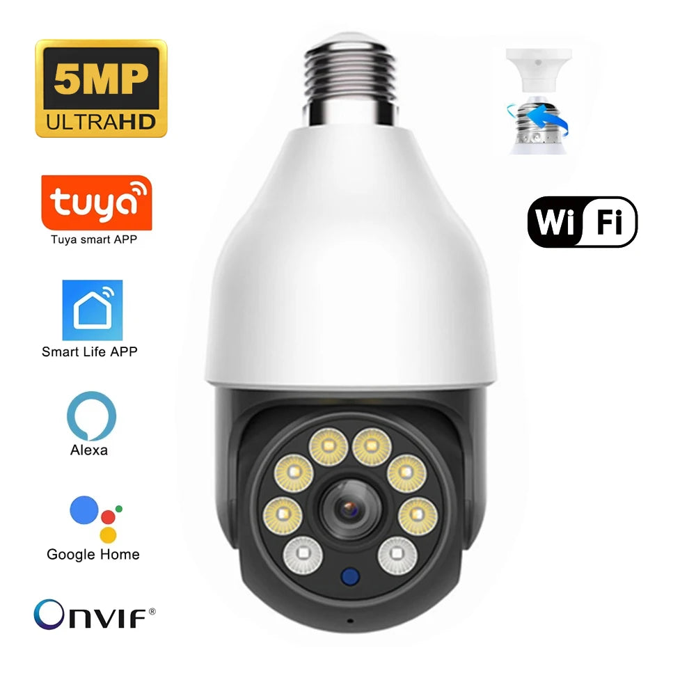 5MP Wireless Security Bulb Camera (WiFi & Night Vision)
