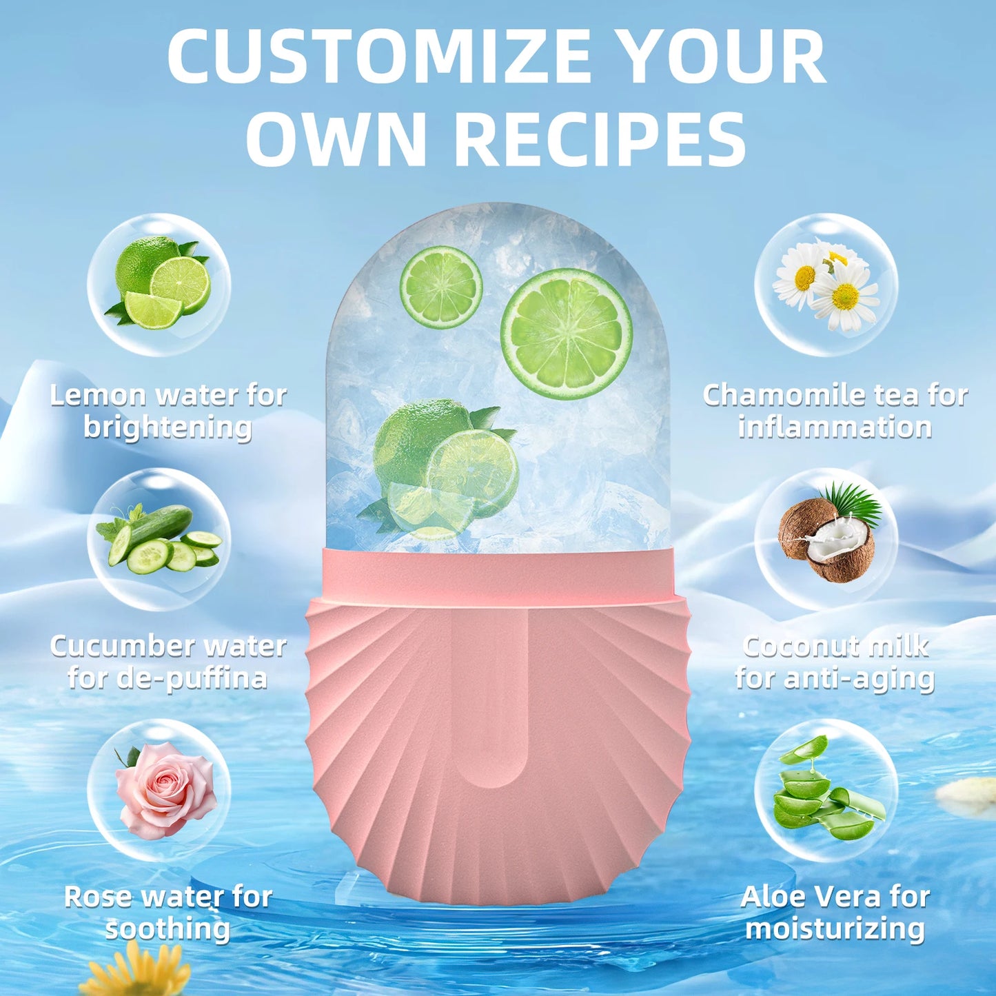 Silicone Facial Ice Roller for Skin Care