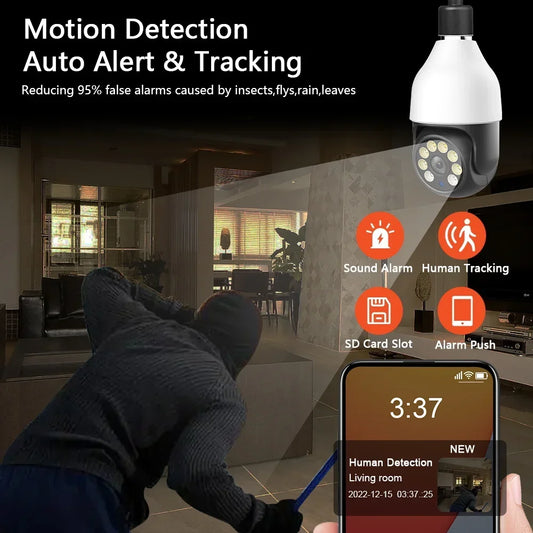 5MP Wireless Security Bulb Camera (WiFi & Night Vision)